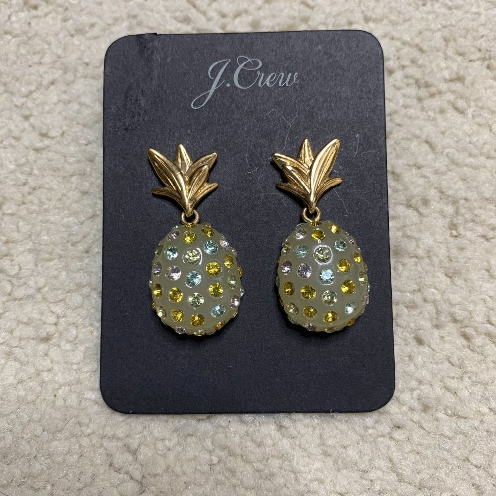 New J. Crew Studded Pineapple Earrings